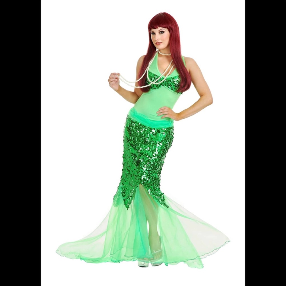 Charade’s Women's Green Sequin Mermaid Costume - NEW